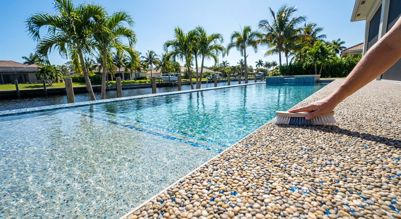 Pool surface finish maintenance in Wellington